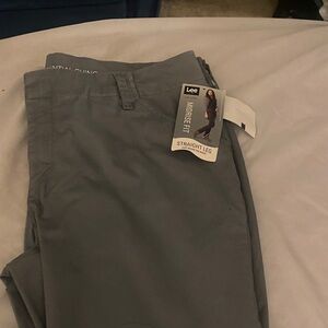 Lee Women's Gray Straight Leg Chinos